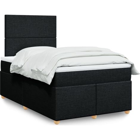 Boxspringbett mit Matratze Schwarz 120x200 cm Stoff