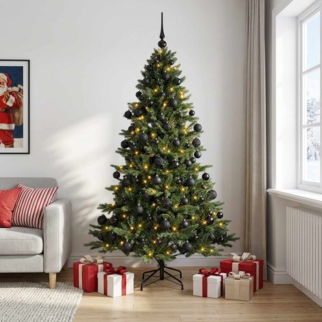 vidaXL Artificial Christmas Tree with Bauble 180 cm 300 LEDs (1/5)