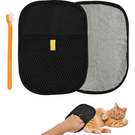 Hunde- und Katzenpflegehandschuhe, multifunktionale Enthaarungshandschuhe zum Waschen, Entwirren und Pflegen, geeignet für verschiedene Haustiere, antistatische Enthaarung (1/5)