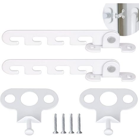 Ersandy Entrebâilleur de Fenêtre à Battant 2 PCS Restricteur de Fenêtre, Livré avec 4 vis, Verrou de Fenêtre Serrure de Fenêtre à l'épreuve pour Régler l'ouverture de la Fenêtre (Blanc) (1/4)