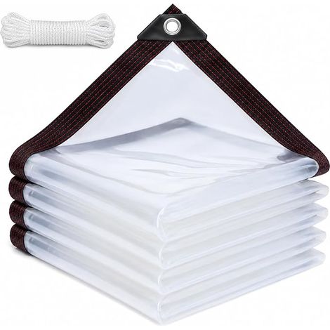 Bache Transparente Exterieur 3x4m,Bâche Transparente avec œillets,Bâche Imperméable Transparente,Bache de Protection Exterieur,Protection Contre La Pluie et Le Vent pour Balcon,Terrasse & Jardin (1/5)