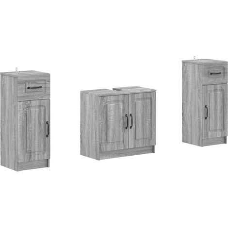 2 Piece Bathroom Cabinet Set UTRECHT Grey Sonoma vidaXL (1/5)