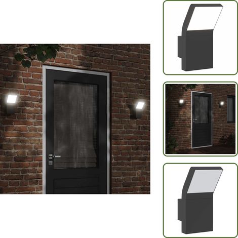 The Living Store Applique murale LED d'extérieur aluminium moulé sous pression - Applique Murale Exterieure - Éclairage Extérieur - Luminaire Led - Lampadaire Extérieur - Lumière Extérieure (1/5)
