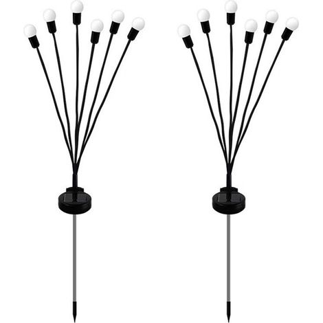 Adatto per 2 luci solari da giardino, luci a vento, luci a lucciola, luci da giardino, luci da patio e luci da campeggio impermeabili, con 6 lampadine.