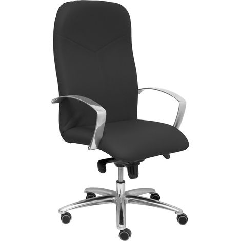 Fauteuil en simili-cuir noir Caudete