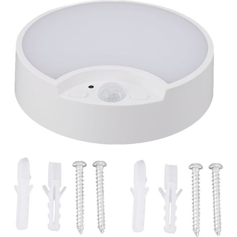 Ortviai Applique LED avec Détecteur de Mouvement sans Fil pour Placard, Salle de Bain, Escalier – 300 lm, Blanc, Alimenté par Piles
