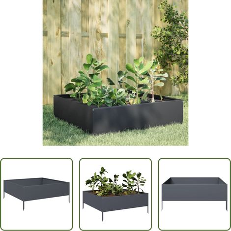 Hochbeet Anthrazit - Hochbeet Anthrazit 100x100x25 cm Stahl (1/5)