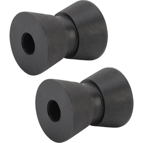 Set di 2 rulli per rimorchio barca, 3,8 x 4,8 cm, in nylon antigraffio, per yacht, motoscafi, colore nero. (1/5)