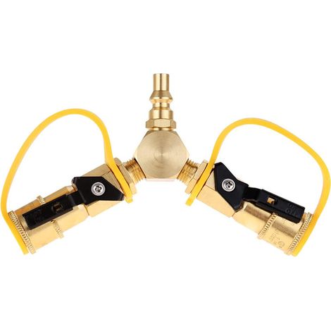 Y-Splitter-Adapter, 2-Wege mit 1/4"-Schnellkupplung, Schlauchanschluss (1/4)