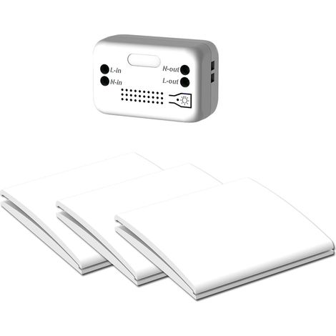 VIVIS Funkschalter, keine Verkabelung, keine Batterie, manueller Betrieb, effektive Reichweite in Innenräumen bis zu 80 Meter, wasserdicht, sicher, umweltfreundlich, einfach zu installieren. (3 zu 1)