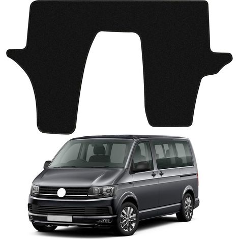 Tapis de Sol de Voiture Remplacement pour VW T5 2003-2015/T6 2015-2024 3 Places, Tapis de Sol Haut de Gamme Siège Avant Tapis de Voiture Noirs Classiques Adaptés,- (1/5)