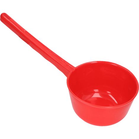 Louche à eau en plastique renforcé, manche long, grande capacité, pelle agricole pour jardin, salle de bain, cuisine, rouge. (1/5)