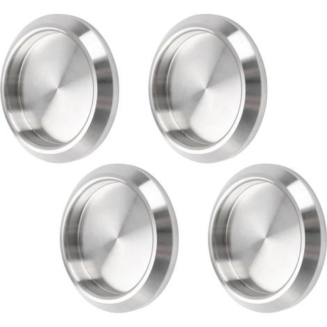 BEBUSINGOTO Tiradores autoadhesivos de acero inoxidable para puertas de armarios de cocina, paquete de 4, invisibles, color gris. (1/5)