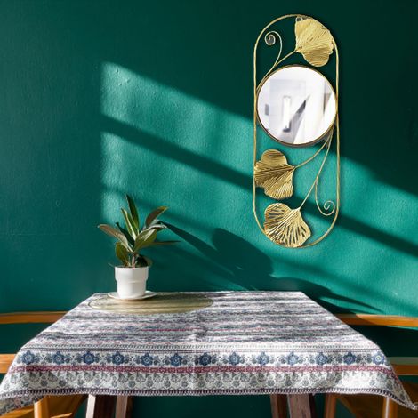 Miroir mural en feuille de métal résistant à la décoloration, miroir décoratif moderne et artistique pour chambre, salon ou bureau (1/5)