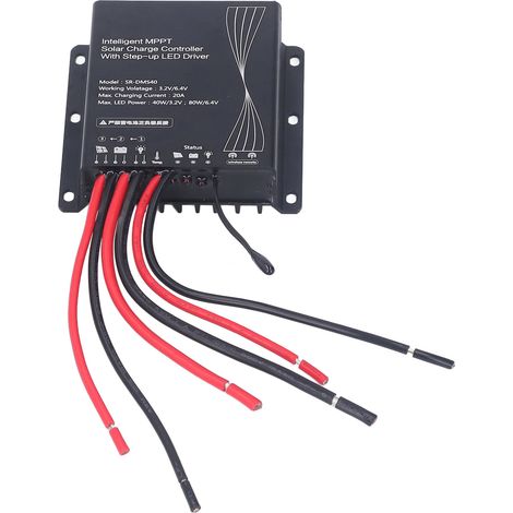 Contrôleur de charge solaire MPPT intelligent 3,2 V/6,4 V avec pilote de LED à moteur pas à pas (1/5)