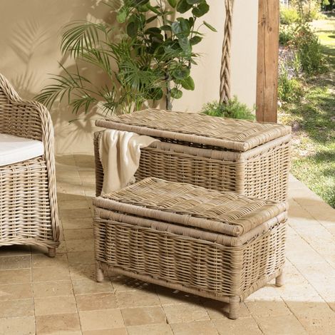KALLY - Set de 2 coffres de rangement rectangulaires en kubu naturel (1/5)