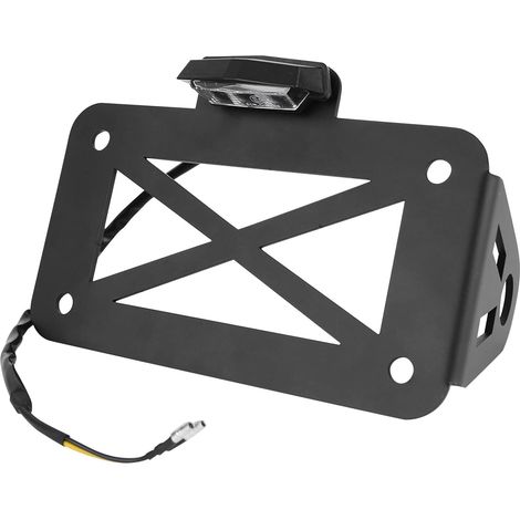 Support de Plaque d'immatriculation pour Moto - Support Plaque Moto pour feu arrière LED à Montage latéral pour Motos, vélos de Sport, croiseurs, etc. (1/5)
