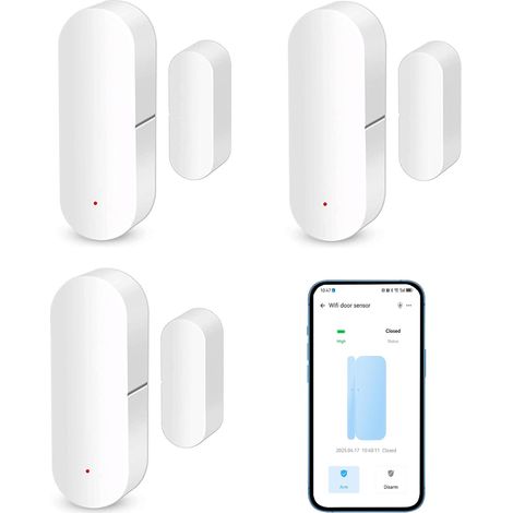 Capteur de porte intelligent WiFi : capteur de contact d'ouverture de porte pour la sécurité de la maison, capteur de fenêtre sans fil, sécurisez votre maison avec des alertes instantanées (1/5)