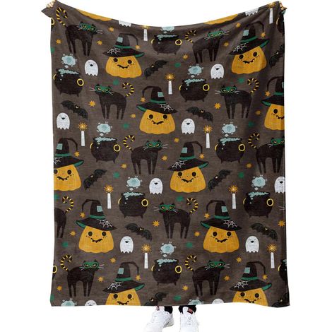 Couverture d'Halloween 100 cm x 130 cm, idéale pour les canapés et les lits lors des fêtes - 69 (1/4)