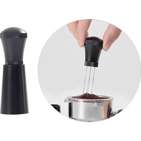 Distributeur de café avec aiguilles, set noir avec support, accessoire expresso