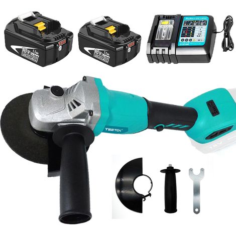 Akku Winkelschleifer,Bürstenlos Trennschleifer Scheibe 125mm zum Schneiden und Schleifen mit 2x5000mAh Akku und DC18RC Ladegerät,Kompatibel mit Makita-Akku