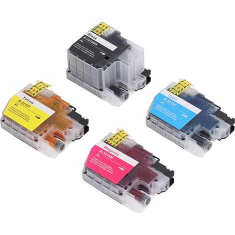 Packung mit 4 kompatiblen Tintenpatronen (Schwarz, Magenta, Gelb) für den Tintenstrahldrucker LC3219 (1/5)