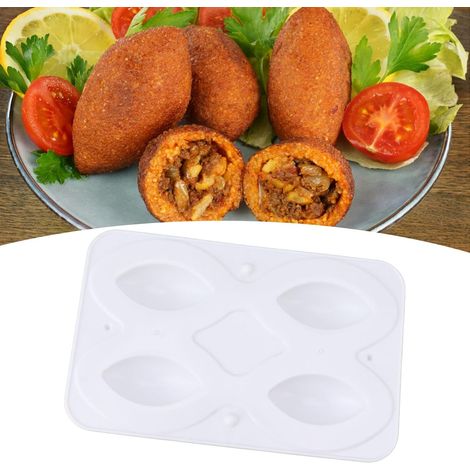 Lot de 2 moules à boulettes de viande, moule à pain de viande manuel, outil de fabrication de presse à faire soi-même, 4 grilles, pour gâteaux, pâtes, glaces, fruits (1/5)