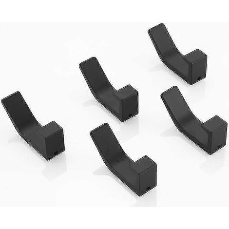Kleiderhaken, Handtuchhaken, 5er-Set aus Aluminium in Raumfahrtqualität für Küche, Bad und WC (bohrfrei, schwarz) (1/4)