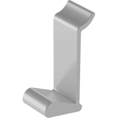 Crochet aluminium simple - Décor : Anodisé argent - Largeur : 15 mm - Hauteur : 48 mm - Matériau : Aluminium - ZOBAL (1/3)