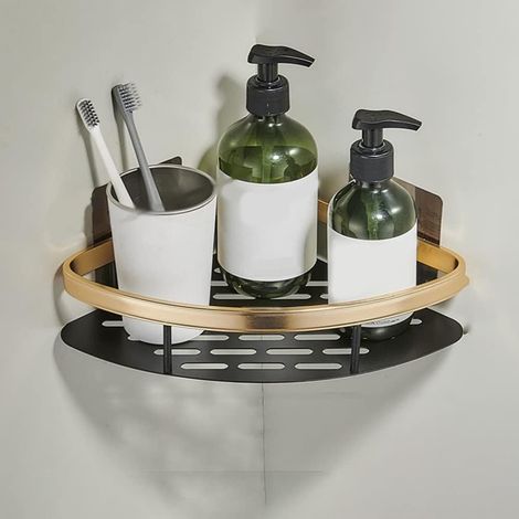 Étagère de Salle de Bain Étagère à Ventouses Triangulaire Imperméable Multipratique Sans Perçage Économiseur d'Espaces (1/2)
