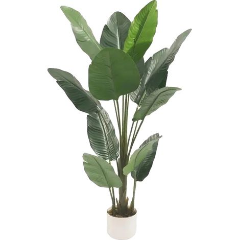 Platanera artificial, decoración tropical realista, versátil para uso interior y exterior, 120 cm. (1/2)