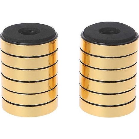 Lot de 12 pieds d'enceintes avec patins, pointes et amortisseurs de chocs - 40,5 mm x 13,5 mm - Doré (1/5)