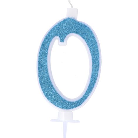 Bougie numérique pailletée bleu clair n.0 (1/5)