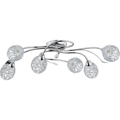Lámpara colgante moderna Alfa plateada 78 cm de ancho