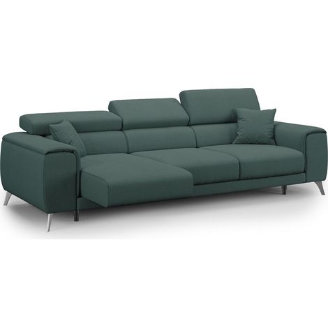 Fusion Divano con 3 sedute allungabili in tessuto smacchiabile T05 260 cm verde (1/5)