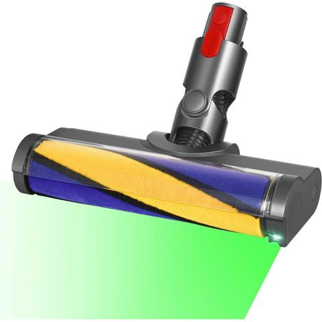 LED brosse de buse de sol compatible Dyson V8 V10 V11 V15, éclairage poussière cachée, brosse rouleau douce pour sols durs lisses (1/4)