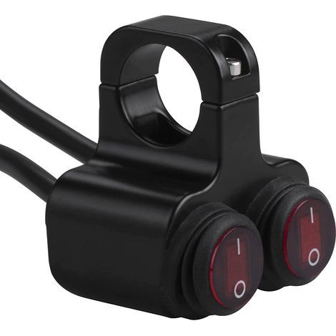 12v étanche moto ATV vélo 22mm 7/8 pouces guidon Double contrôle bouton de mise à mort interrupteur de phare danger frein antibrouillard interrupteurs marche arrêt (1/5)