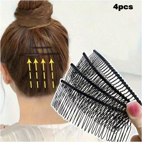 4 pièces Pinces à Cheveux Métal Simples pour Femme - Design Uni à Ondes, Adaptées pour Franges et Coiffures Cheveux Désordonnés, Pinces Rectangulaires Antidérapantes - Outils de Coiffure (1/5)