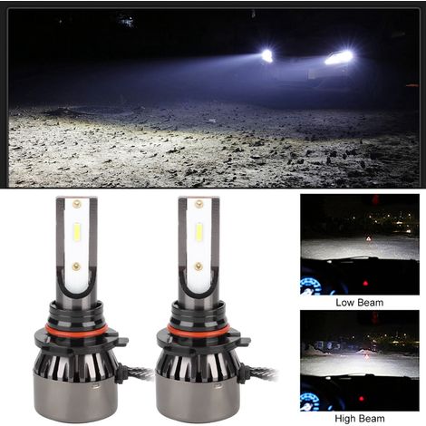 Lot de 2 Ampoules LED Auto 60W 9005 H10 HB3 Feux de Route Blanc Froid (1/5)