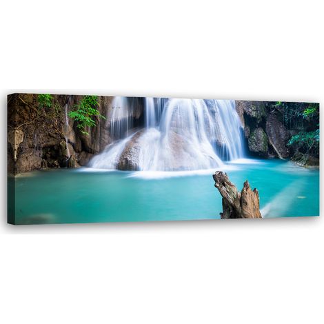 Tableau sur toile Chute d'eau sous les tropiques 90x30 (1/5)