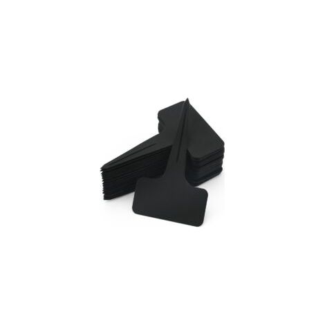 Etiquetas para plantas, herramientas de siembra, 100 etiquetas para plantas, etiquetas impermeables para jardín, etiquetas de plástico tipo T para plántulas de 6 x 10 cm (negras) - Crezuo
