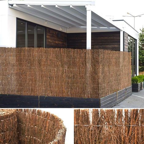 Casa Pura – Canisse en bruyère naturelle 300 cm – Brise-vue 150 cm de hauteur – Tissage fil galvanisé – Résistante aux intempéries (1/5)
