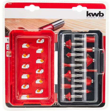 kwb 757295 Kit di frese Metallo temprato Diametro albero 8 mm 12 parti (1/5)