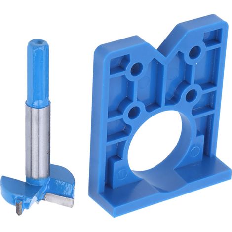 Abridor de agujeros para bisagras, localizador de precisión azul, guía de perforación para puertas, juego de herramientas para carpintería de 35 mm