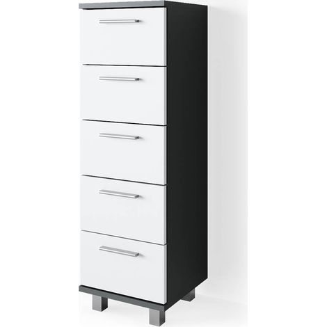 Meuble de rangement de salle de bain Ilias, Anthracite, 30 x 95 cm, Vicco