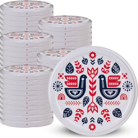 KADAX Deckel fi82 50er-Pack Muster Kurpie Folk