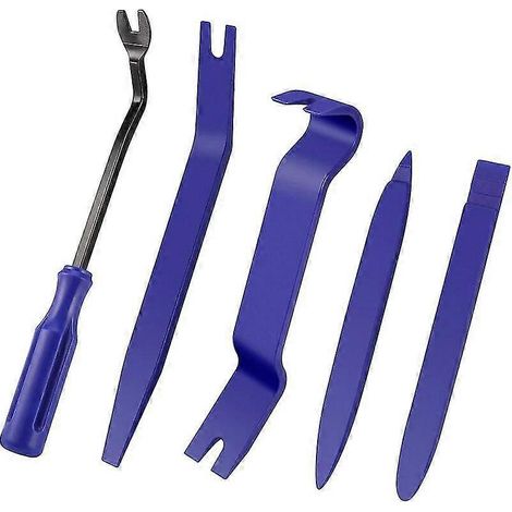 Kit d'outils pour le démontage des garnitures de voiture, notamment l'autoradio outil de démontage des garnitures – utile pour l'installation d'autoradios et de tableaux de bord ensemble de 5 pièces (1/5)