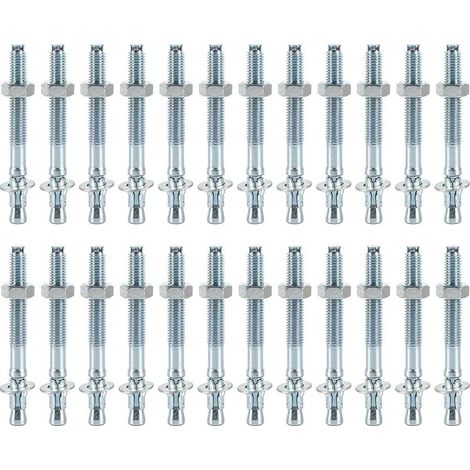 24 Pièces Cheville Charge Lourde, Boulons Ancrage M8 x 80 mm, Cheville Beton Galvanisés, Chevilles à Béton, Ancrages à Béton pour Bétons (1/4)