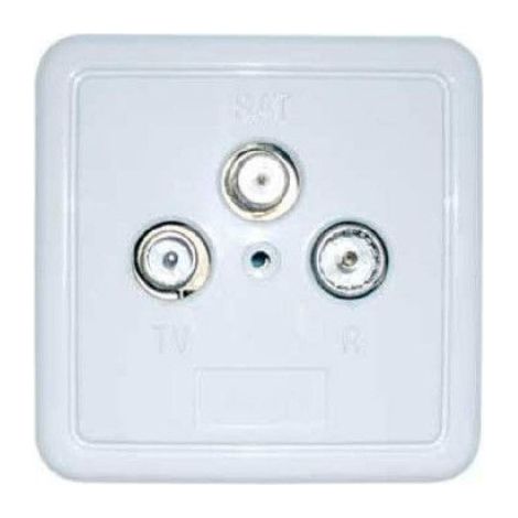 Prise Murale Tv Fm Sat - 5-68 MHz 2 dB - 87-108 MHz 2 dB - 108-862 MHz 2 dB - 950-2150 MHz 3 dB - Pour Installation Murale Télévision - 1 Pièce