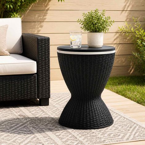 vidaXL Table à glacière 3 en 1 noir polypropylène (1/5)